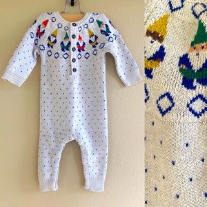 Hanna Andersson Christmas Onesie with Gnomes Elves